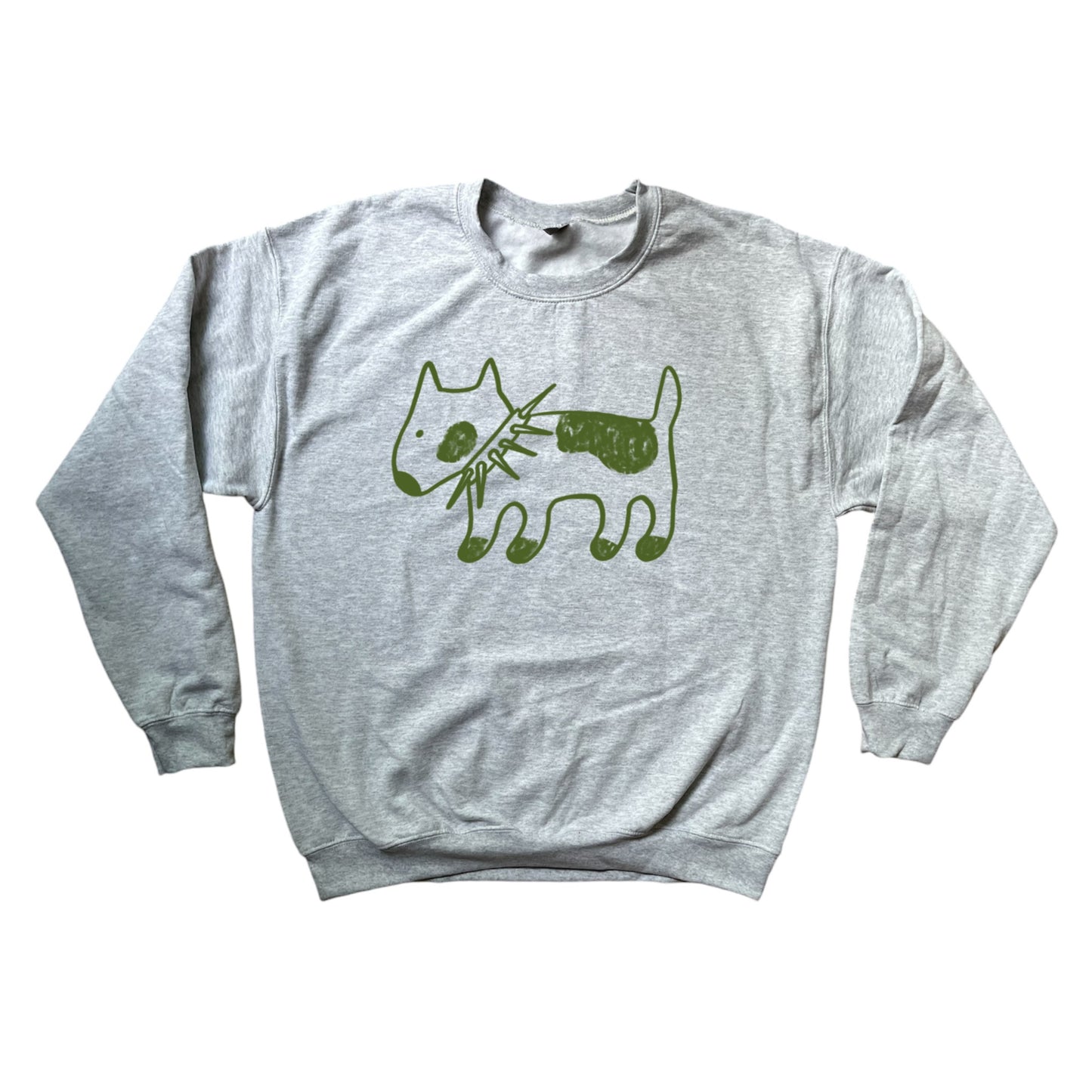 Spiky collar dog grey sweatshirt