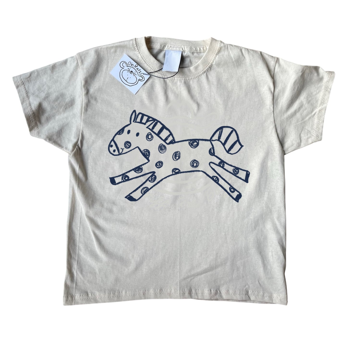Polka dot horse beige tee