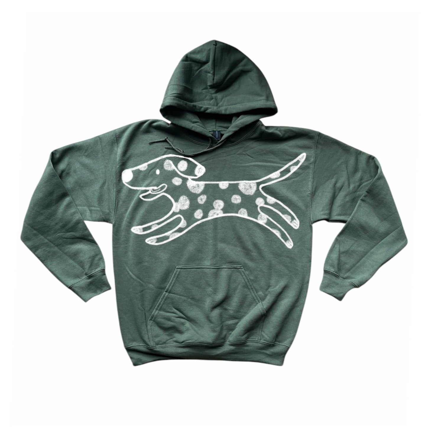 Polka dot MEGA Dalmatian khaki hoodie