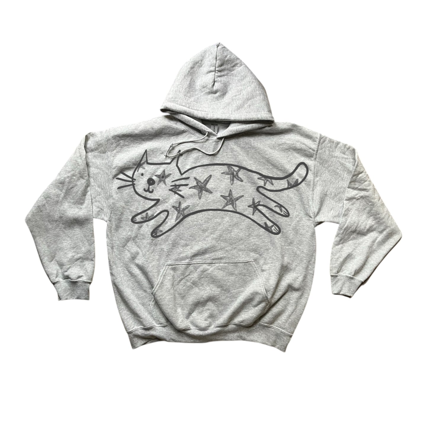 Mega Star Cat grey hoodie