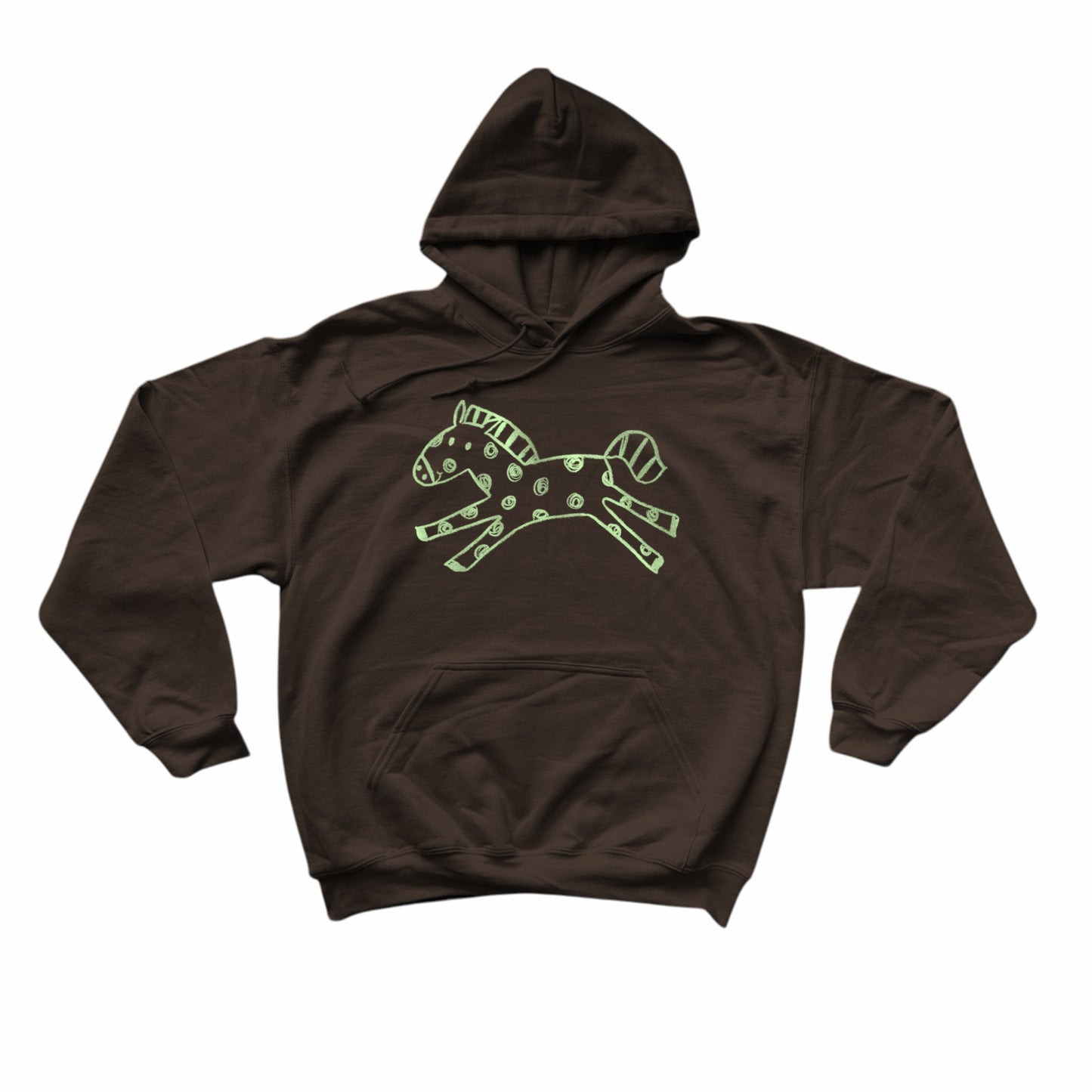 Polka dot horse brown hoodie