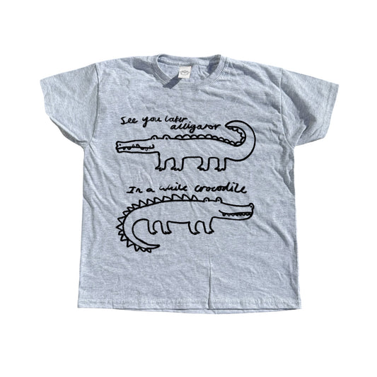 See you later alligator grey tee