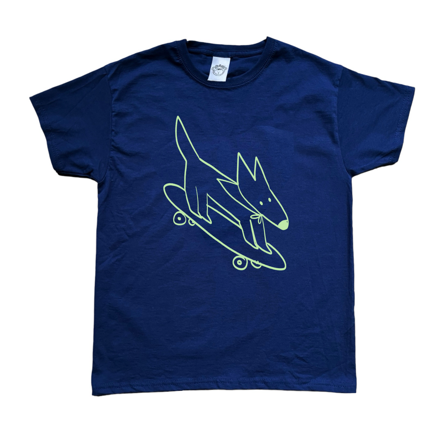 Skater dog navy tee