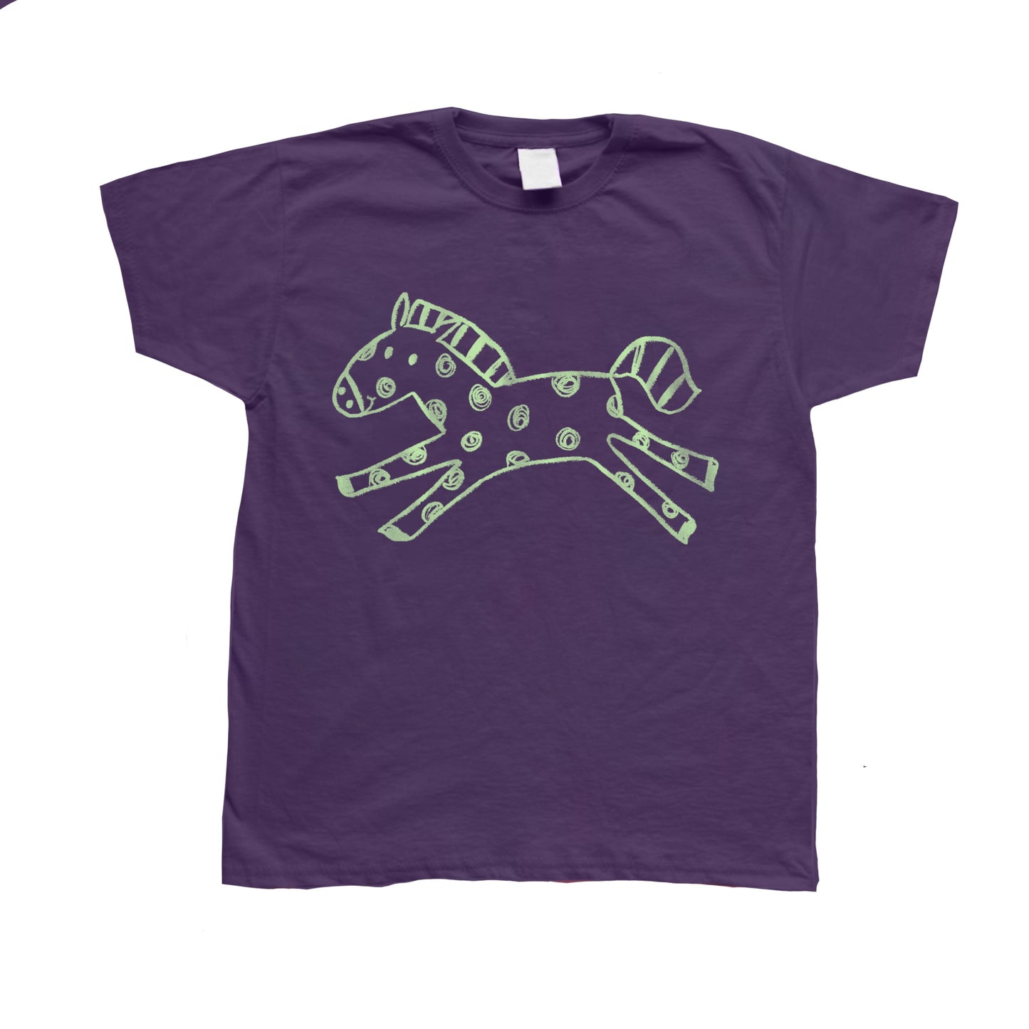 Polka dot horse purple tee
