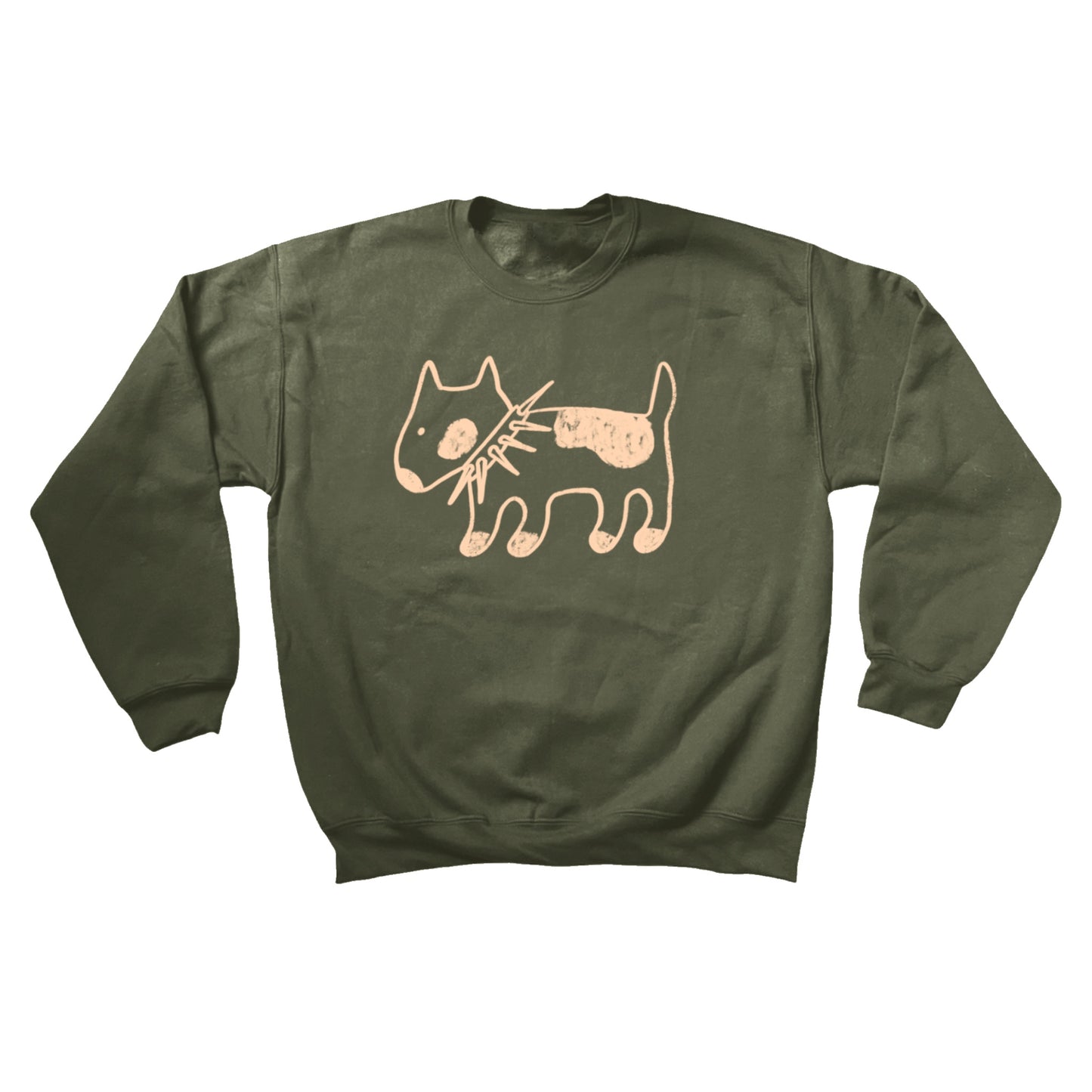Spiky collar dog khaki sweatshirt