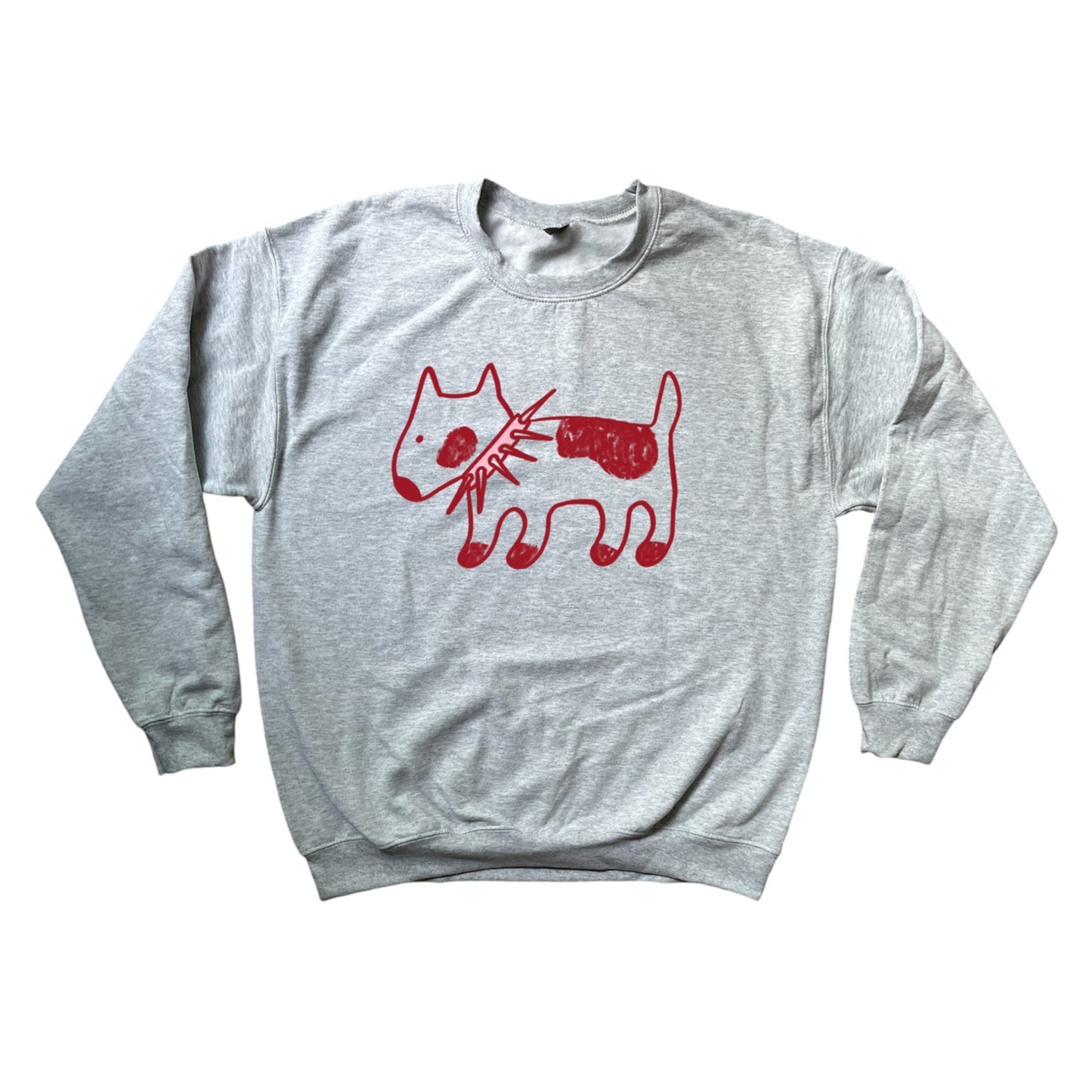 Spiky collar dog grey sweatshirt