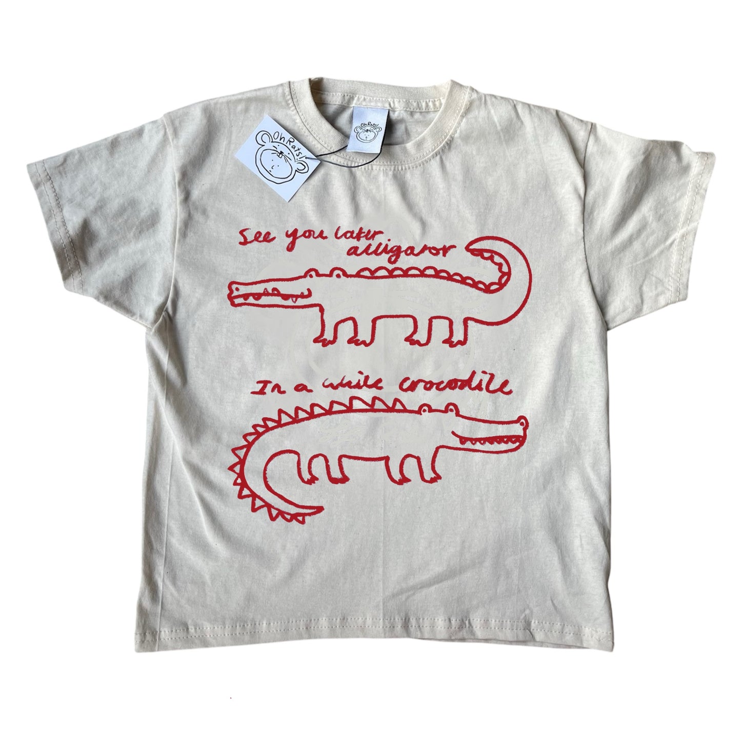 See you later alligator beige tee