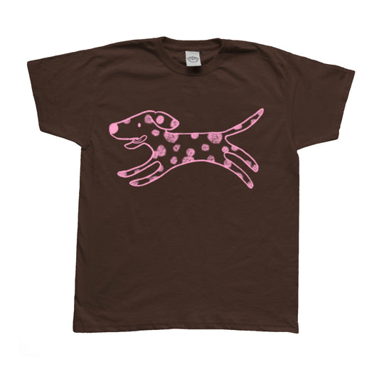 Polka dot dalmatian pink on brown Tee