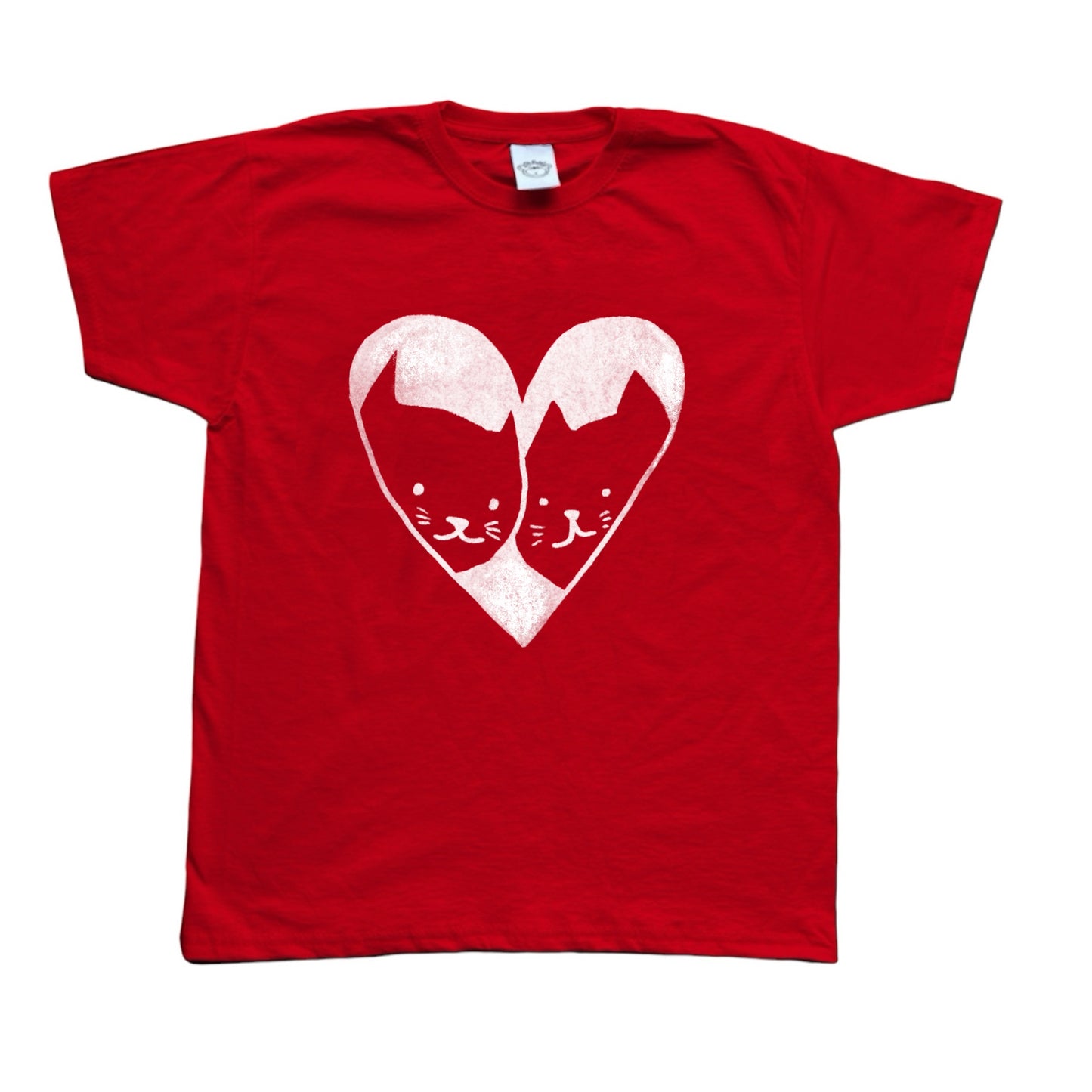 2 cats in love red tee