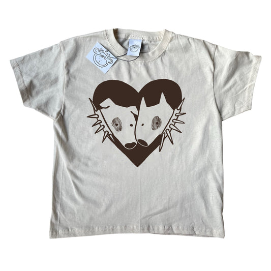 2 dogs in love brown on beige Tee