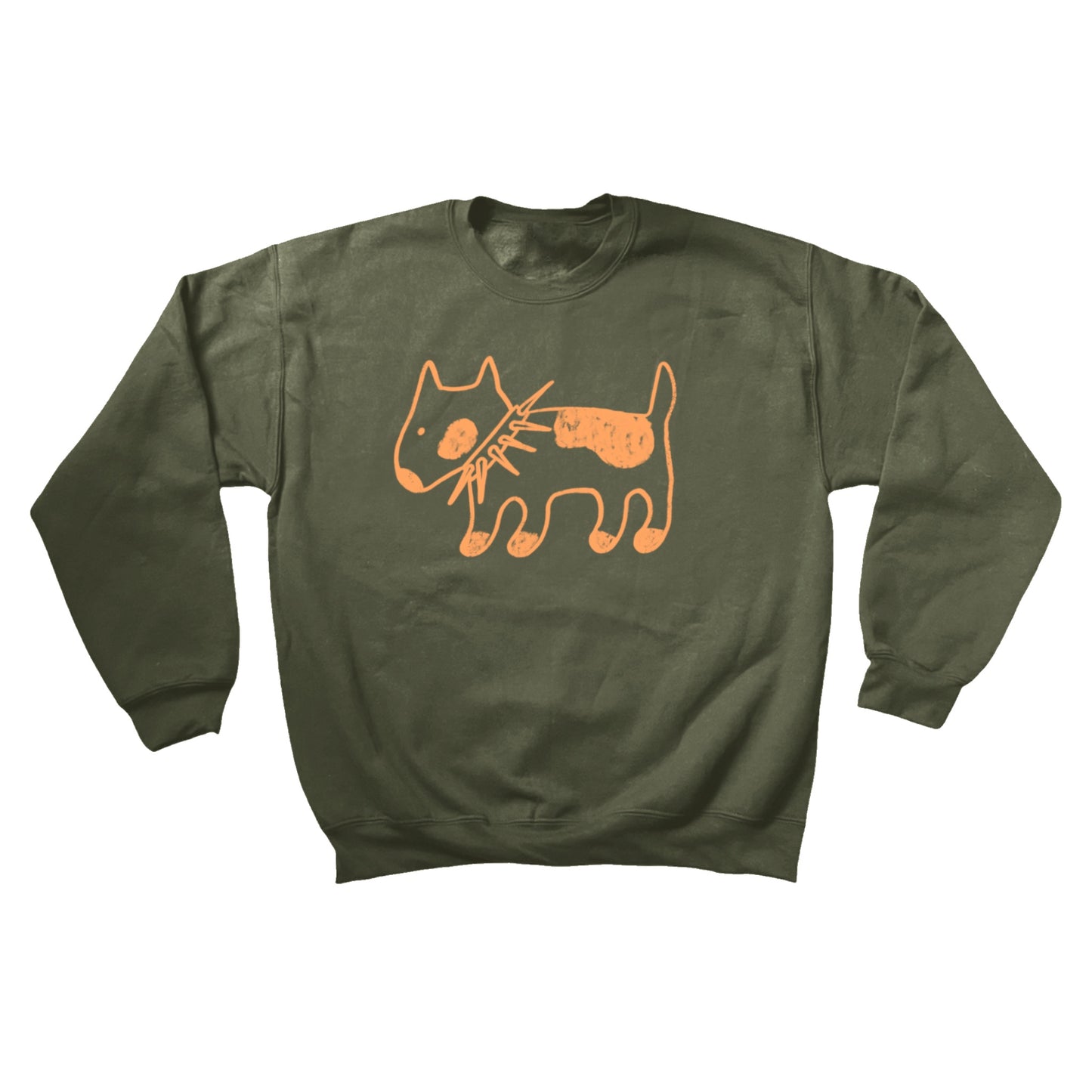 Spiky collar dog khaki sweatshirt