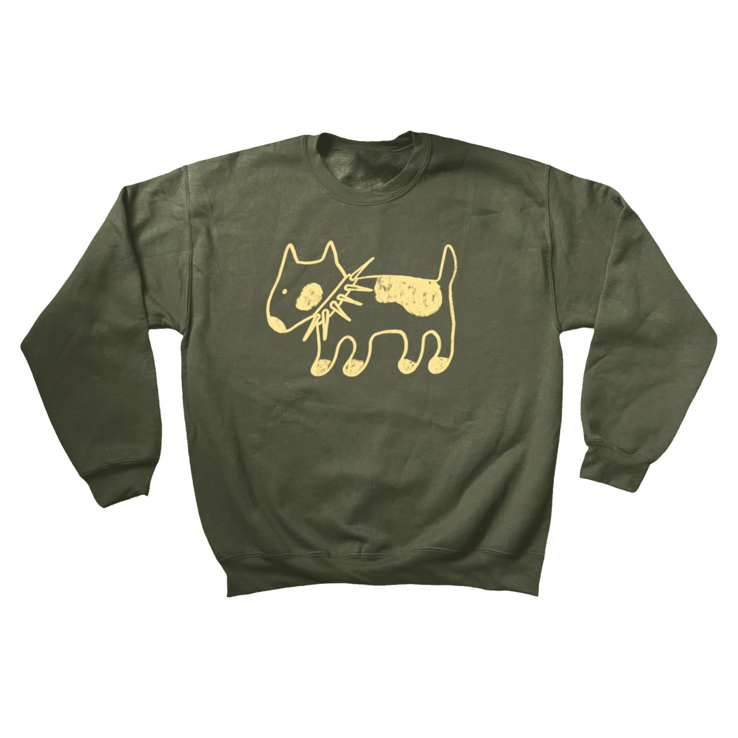 Spiky collar dog khaki sweatshirt