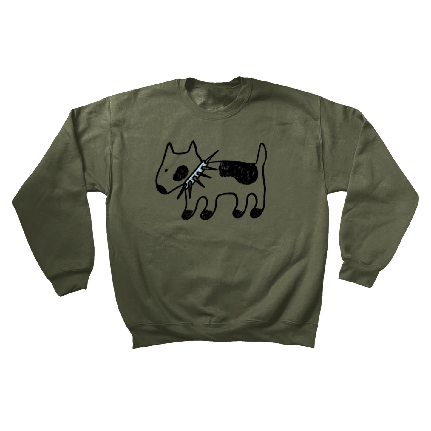 Spiky collar dog khaki sweatshirt