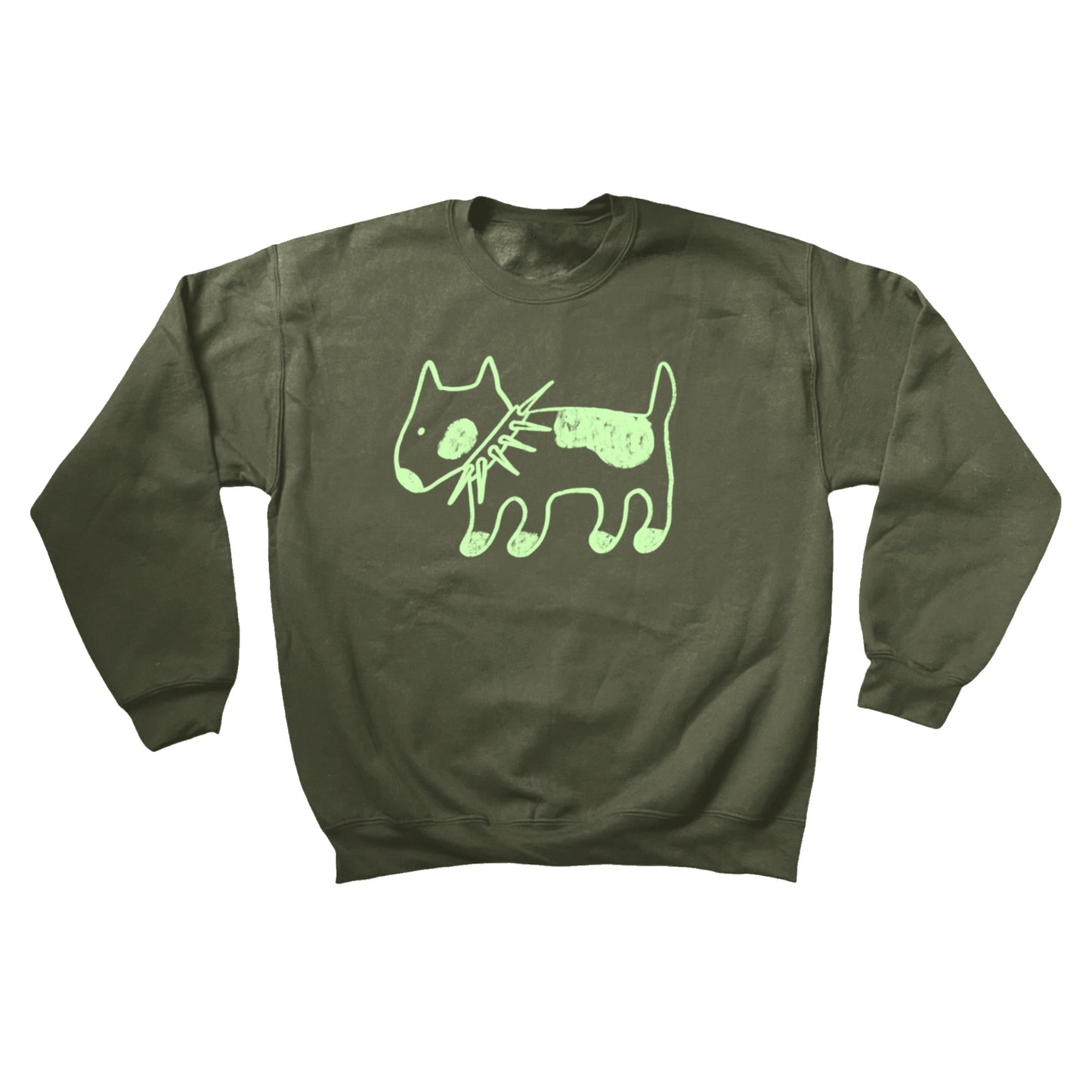 Spiky collar dog khaki sweatshirt