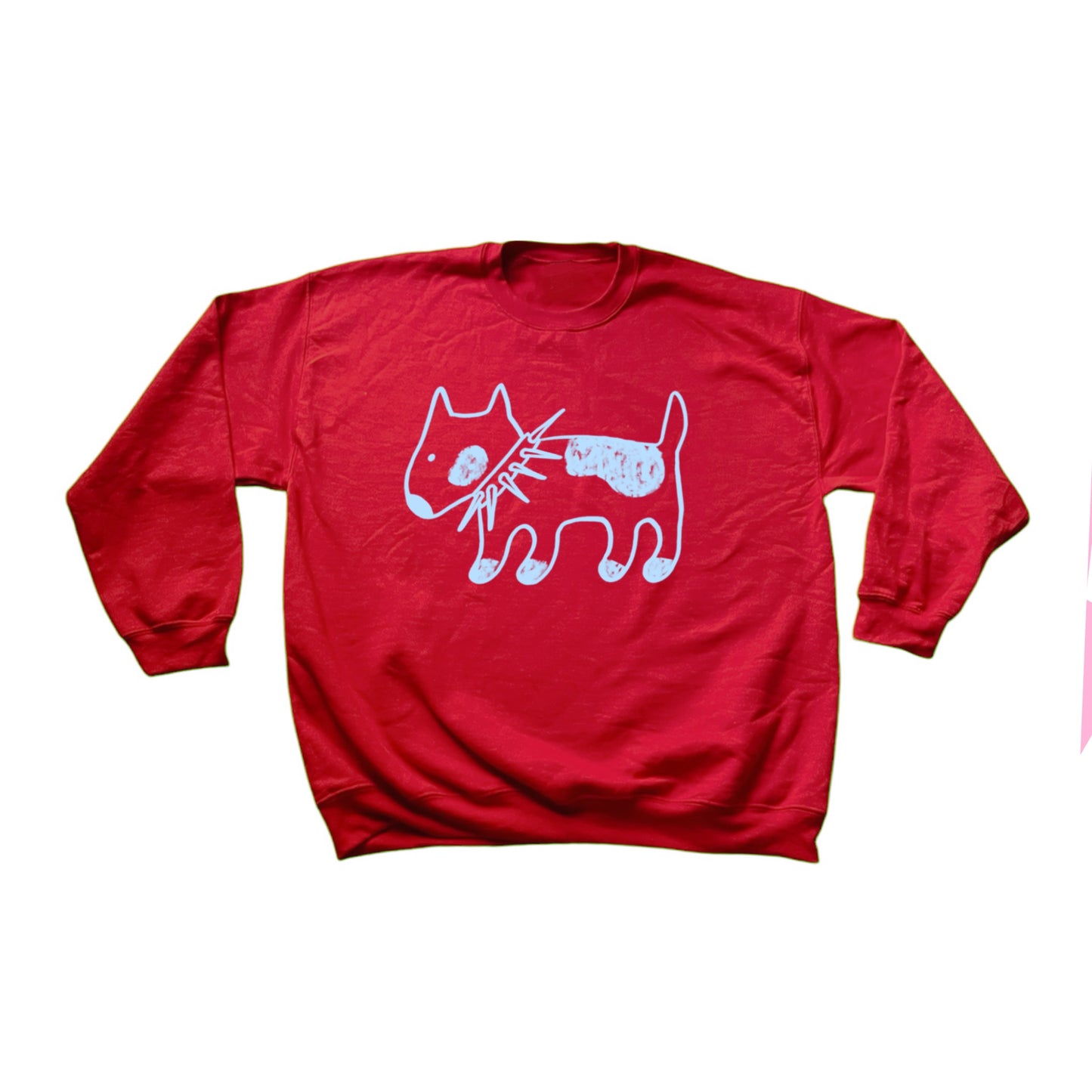 Spiky collar dog red sweatshirt