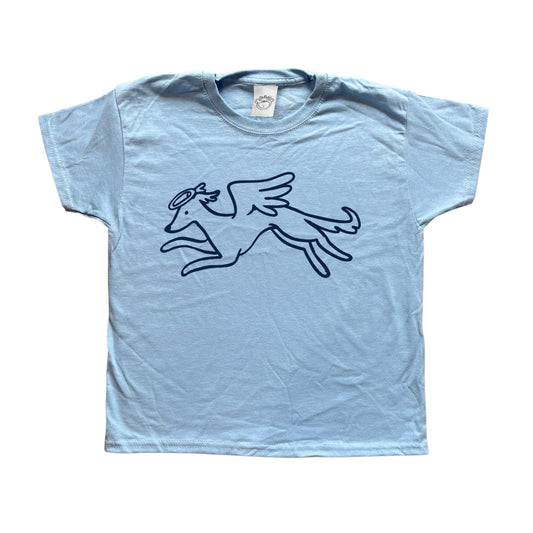 Heavenly Hound navy on baby blue Tee