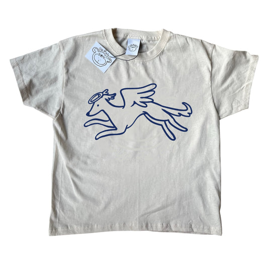 Heavenly Hound navy on beige Tee
