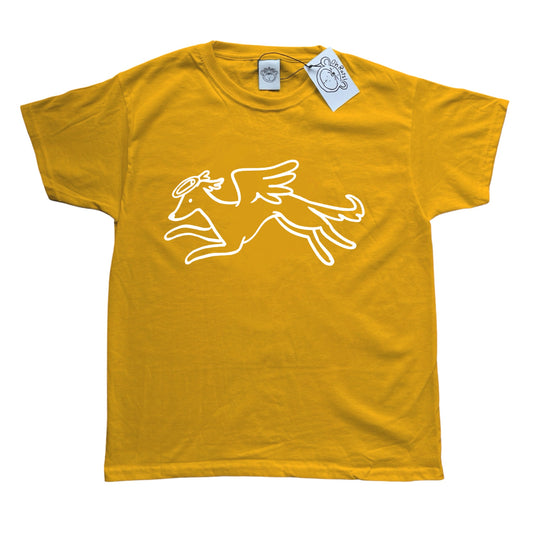 Heavenly hound white on yellow Tee