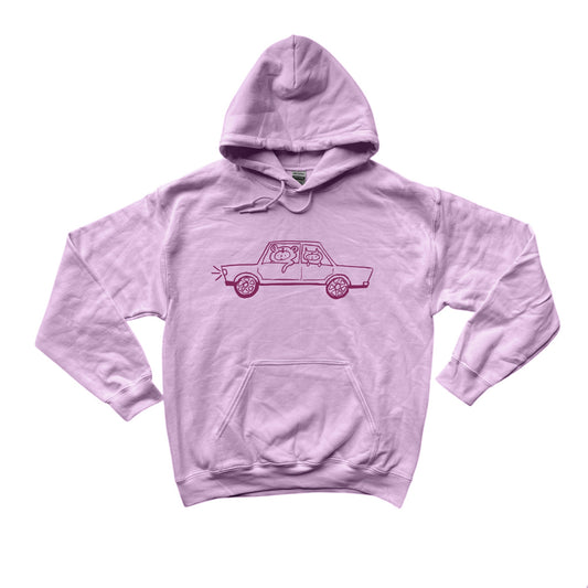 Critter road trip pink hoodie