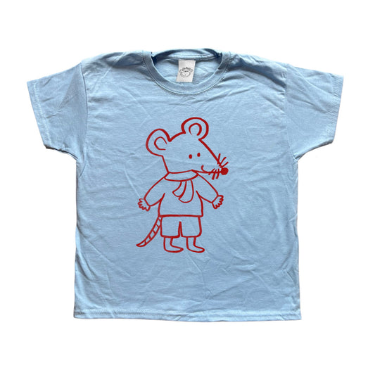 Rat Boy red on baby blue Tee