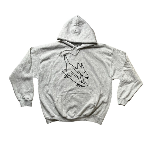 Skater dog grey hoodie