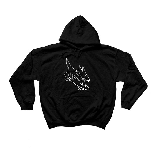 Skater dog black hoodie