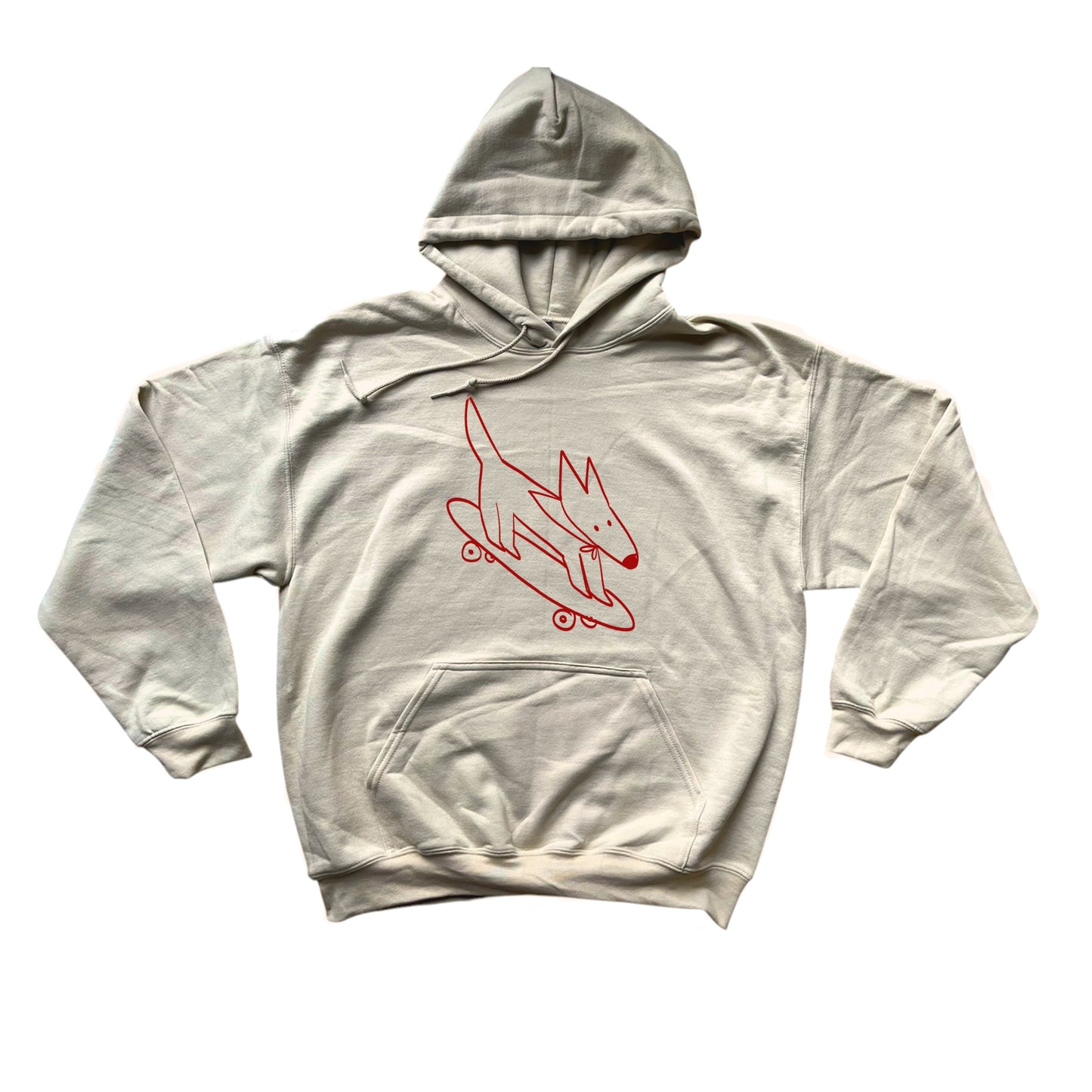 Skater dog beige hoodie