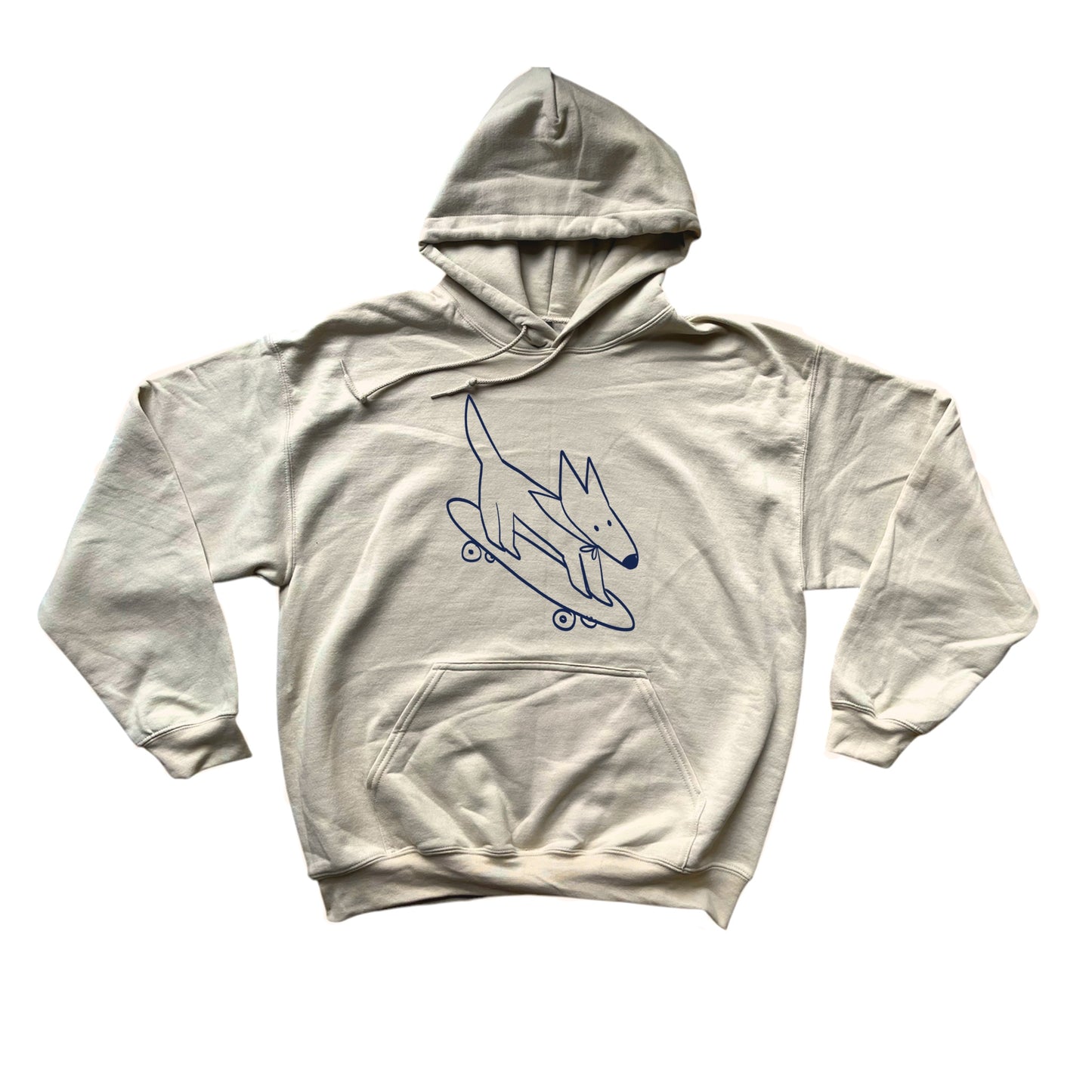 Skater dog beige hoodie