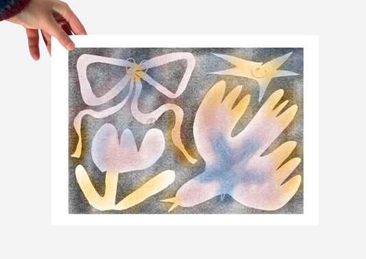 Pink and yellow lovely things print