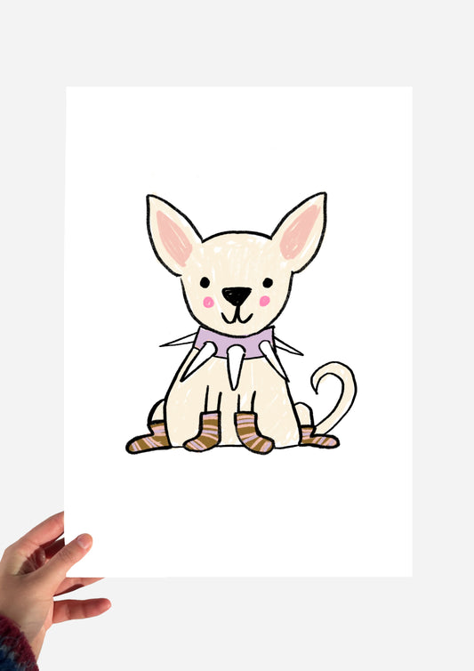 Chihuahua with a spiky collar print