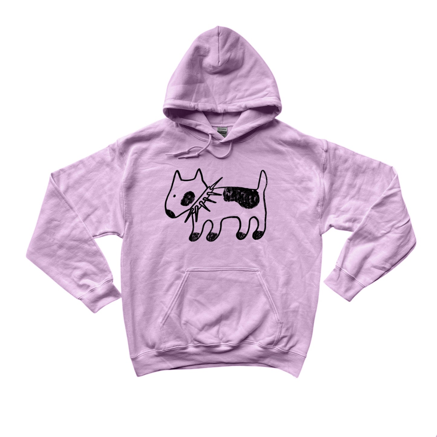 Spiky collar dog dog pink hoodie