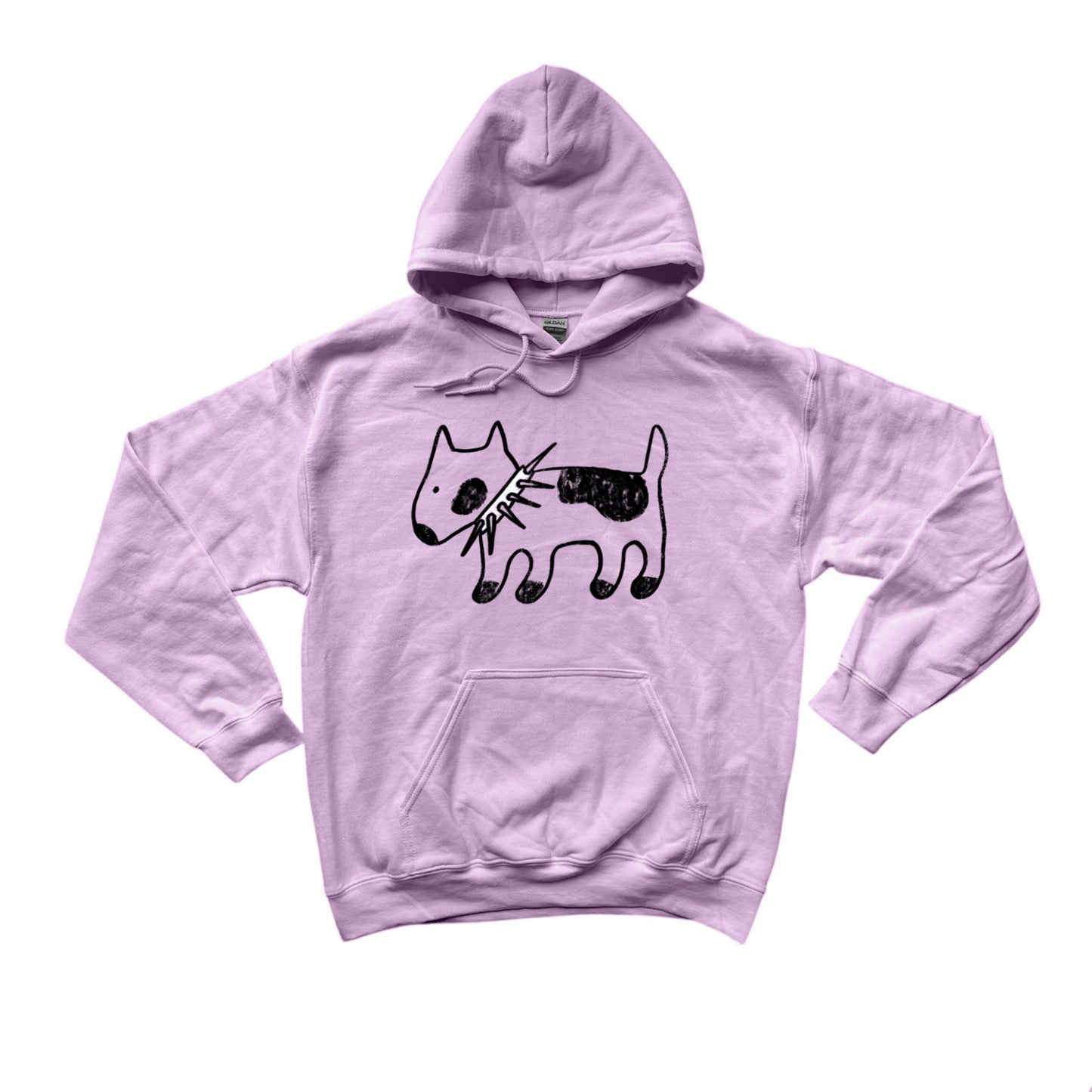 Spiky collar dog dog pink hoodie