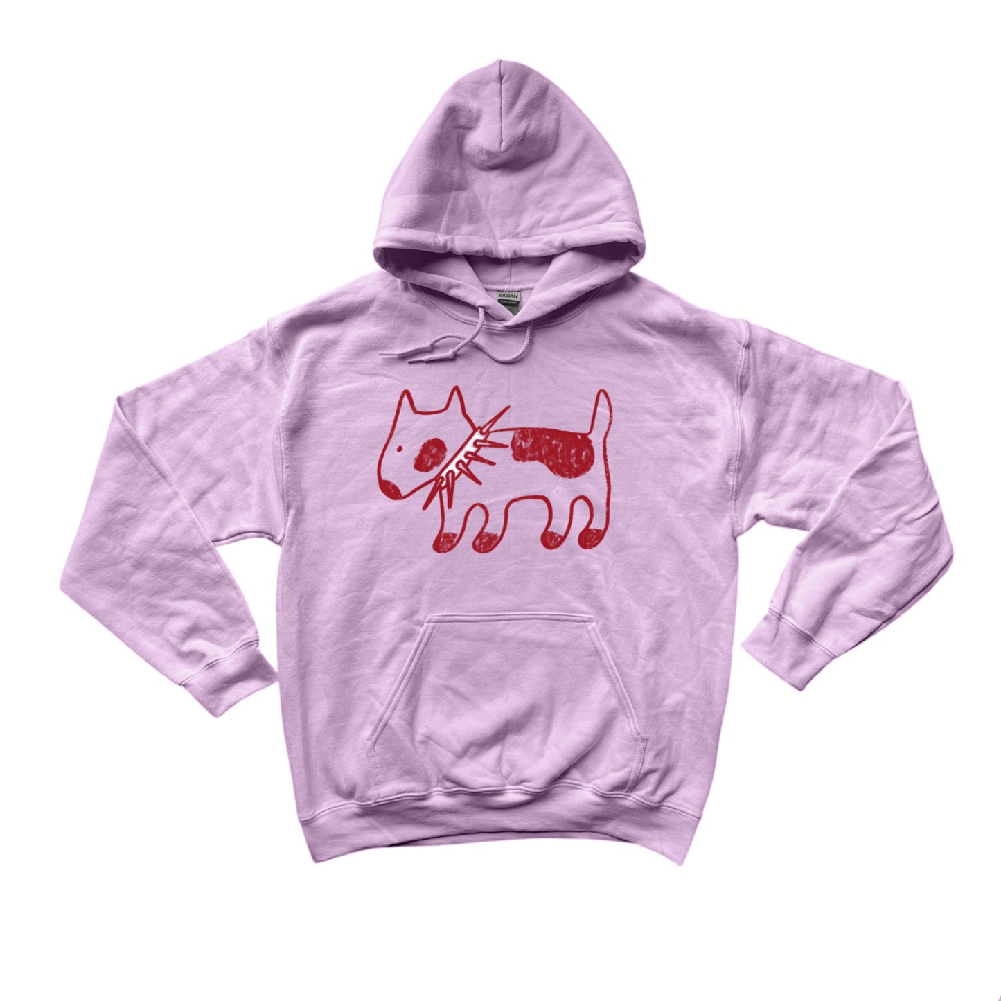 Spiky collar dog dog pink hoodie