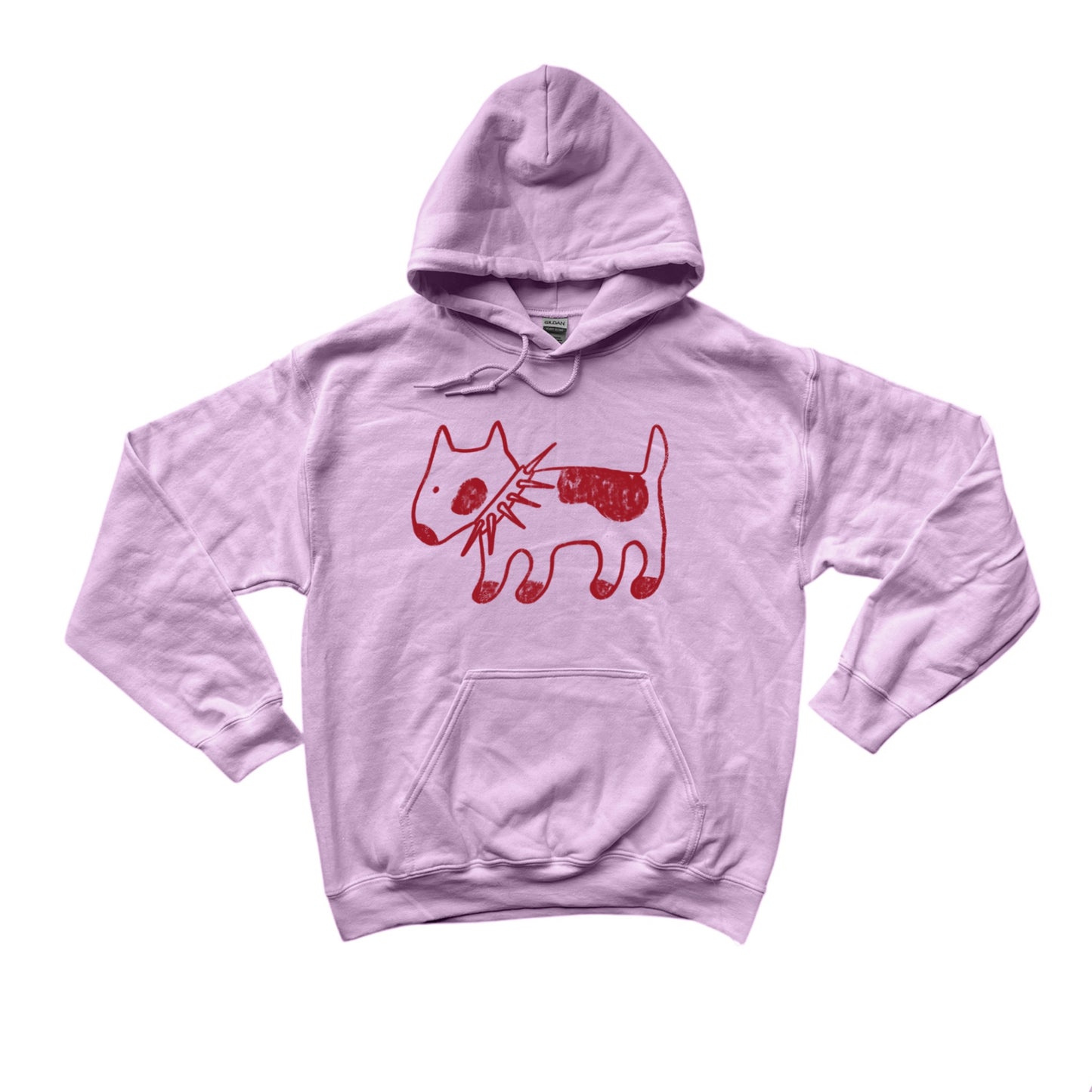 Spiky collar dog dog pink hoodie