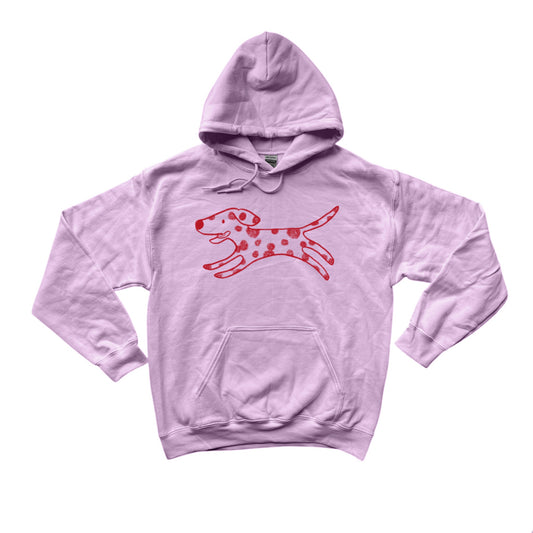 Polka dot Dalmatian pink hoodie