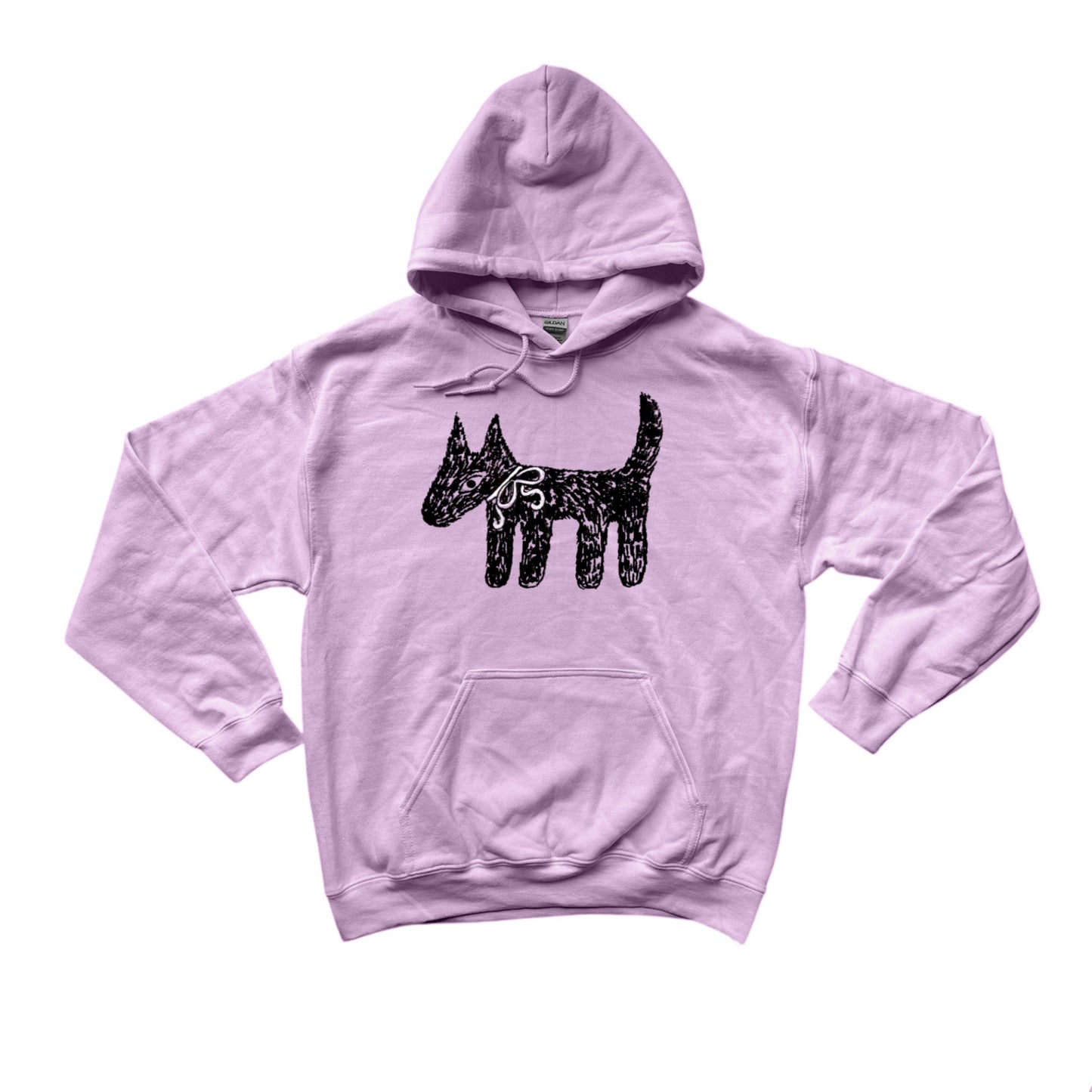 Scruffy dog pink hoodie