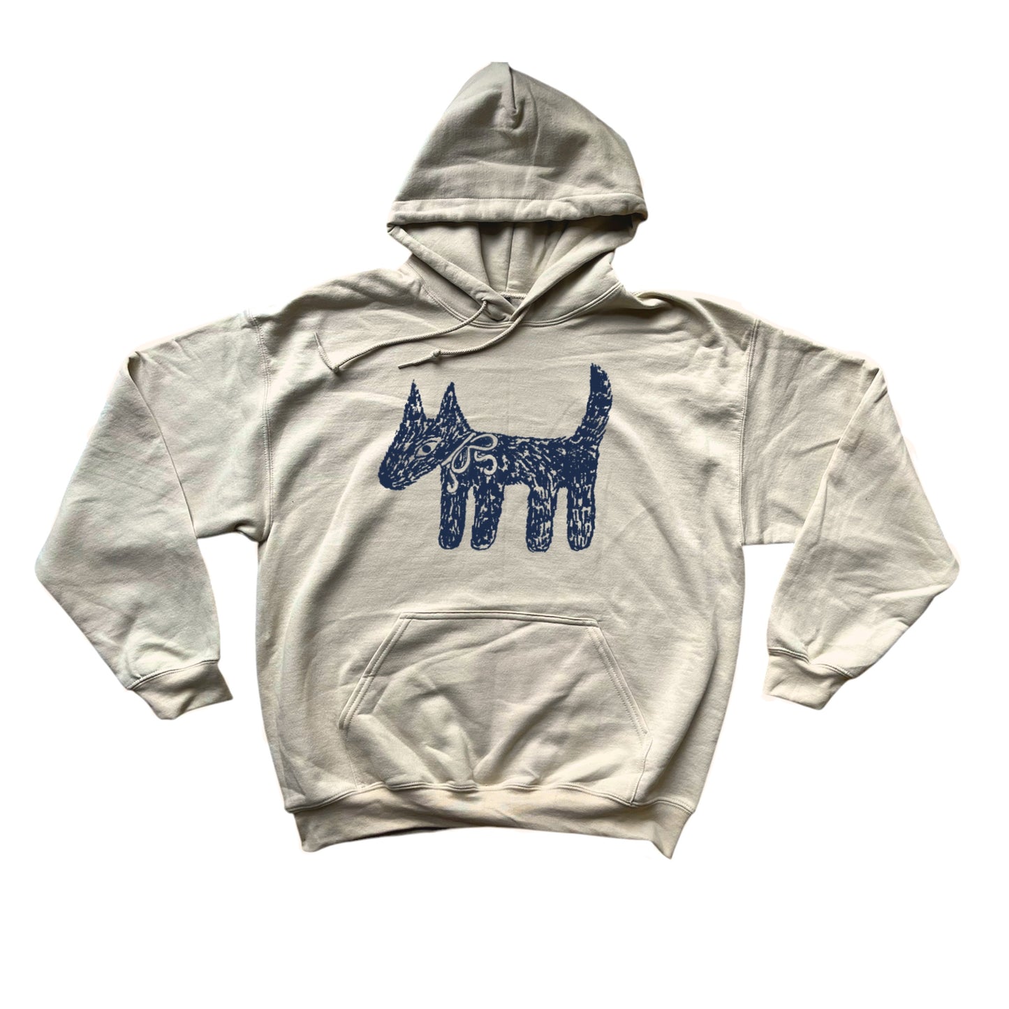 Scruffy dog beige hoodie