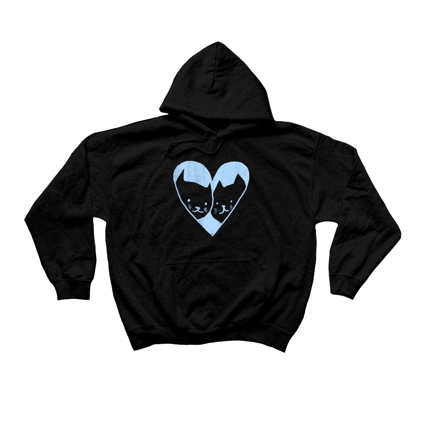 2 cats in love black hoodie