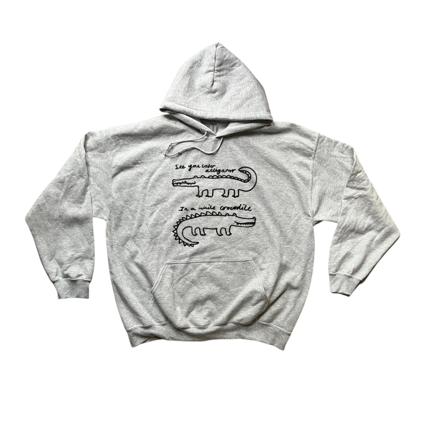 See you later alligator, in a while crocodile grey hoodie