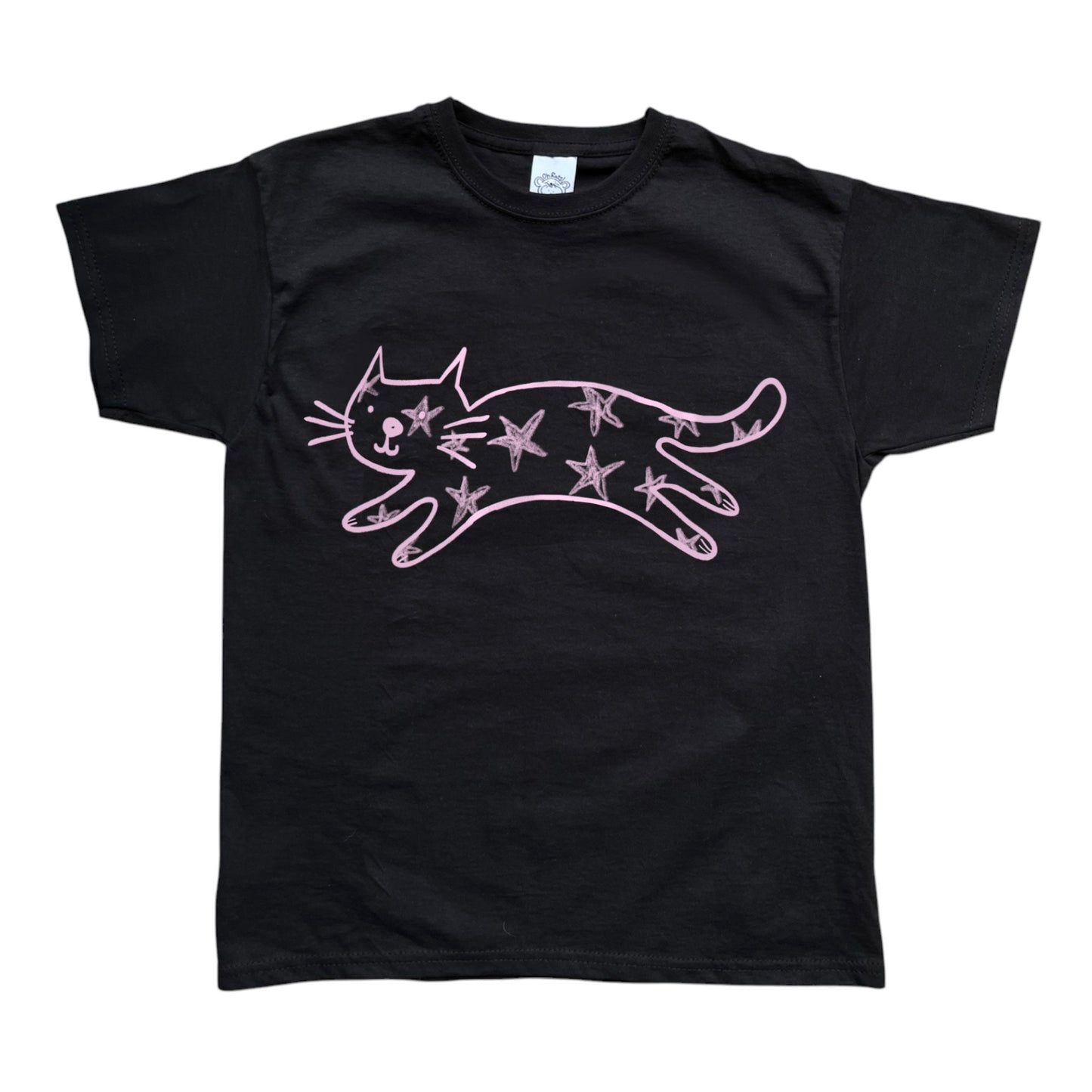 Starry cat black tee