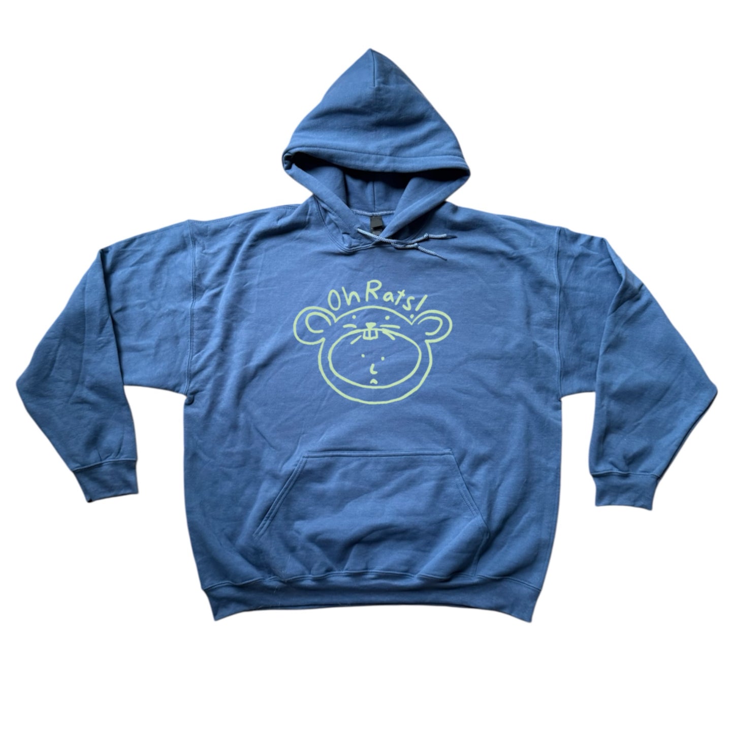 Oh Rats logo indigo hoodie