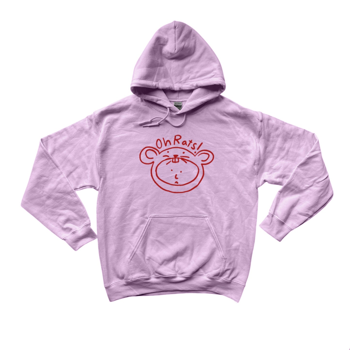 Oh Rats logo pink hoodie