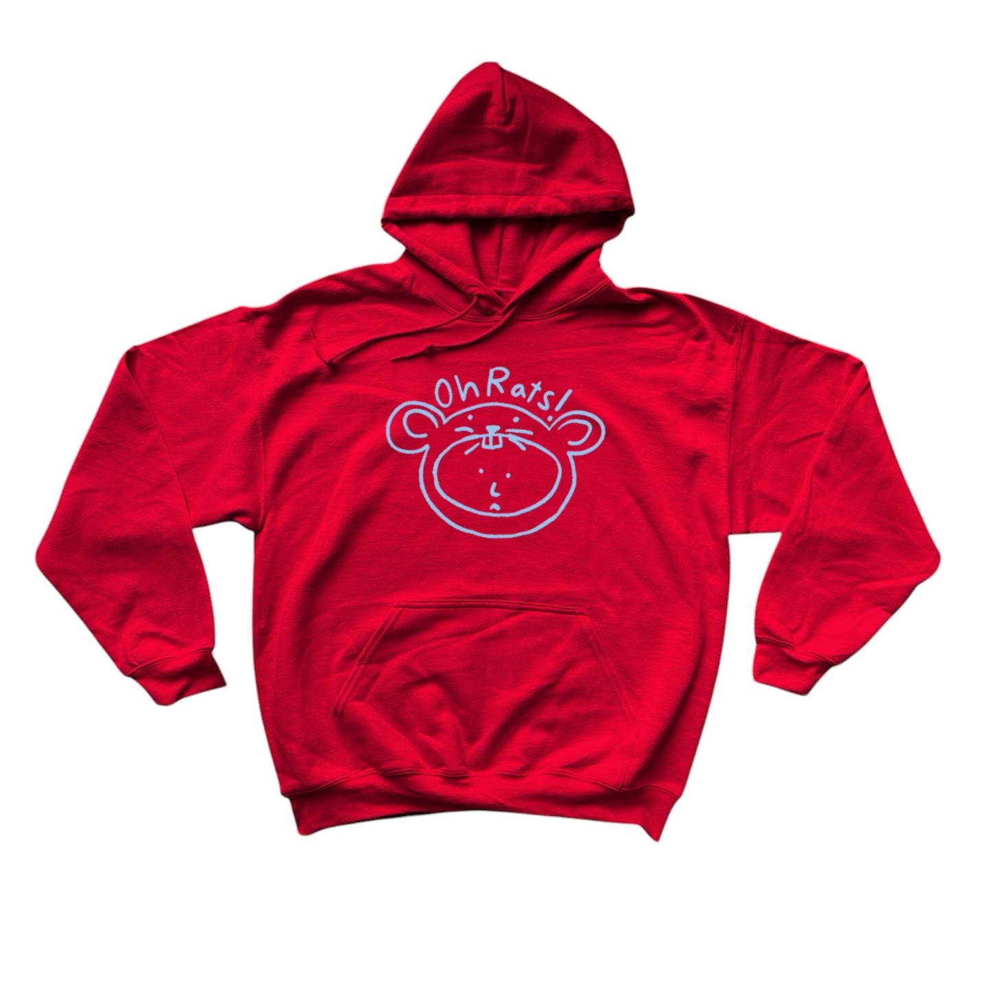 Oh Rats logo red hoodie
