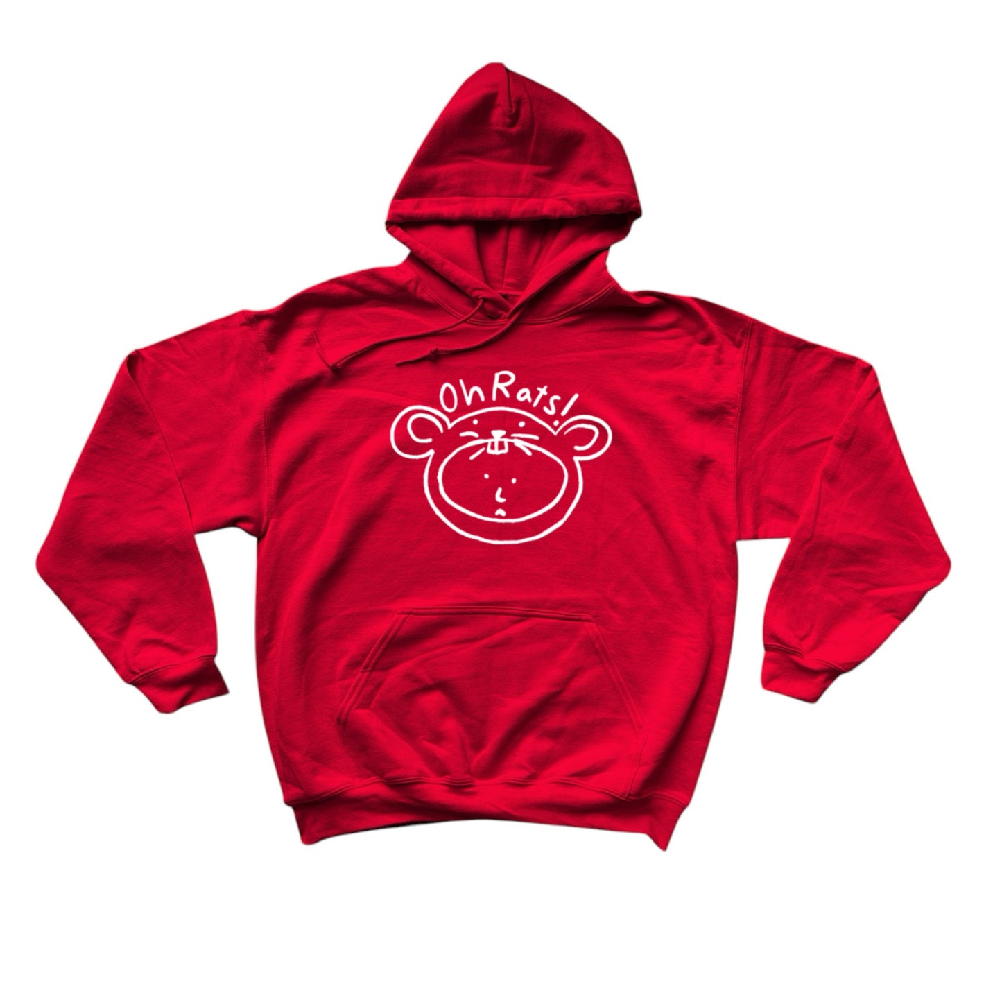 Oh Rats logo red hoodie