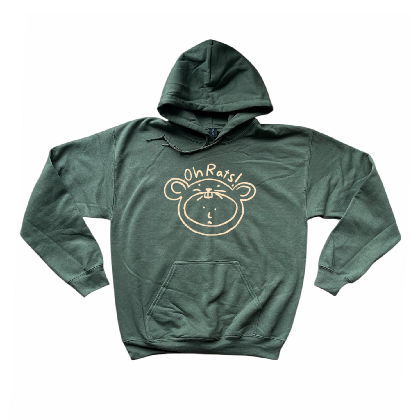 Oh Rats logo khaki hoodie