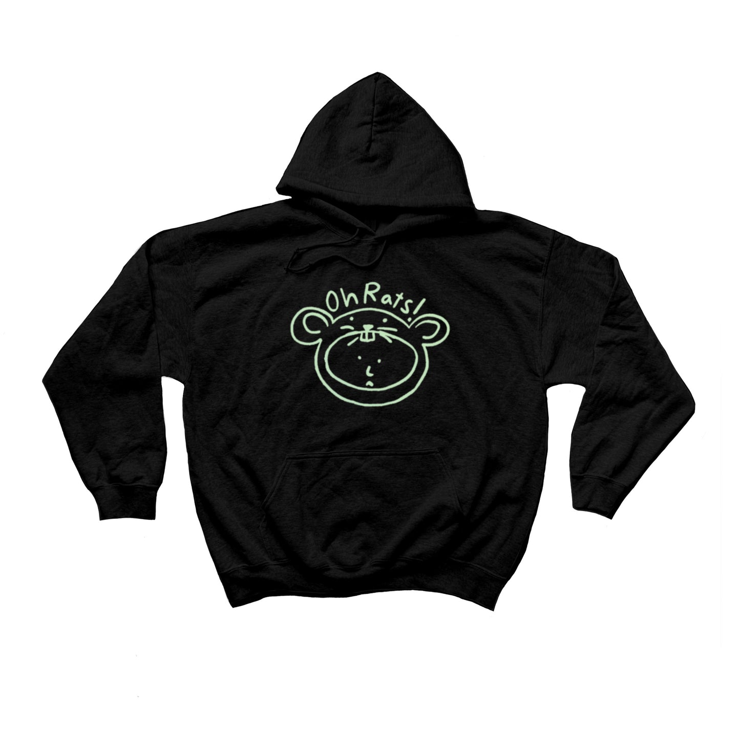 Oh Rats logo black hoodie