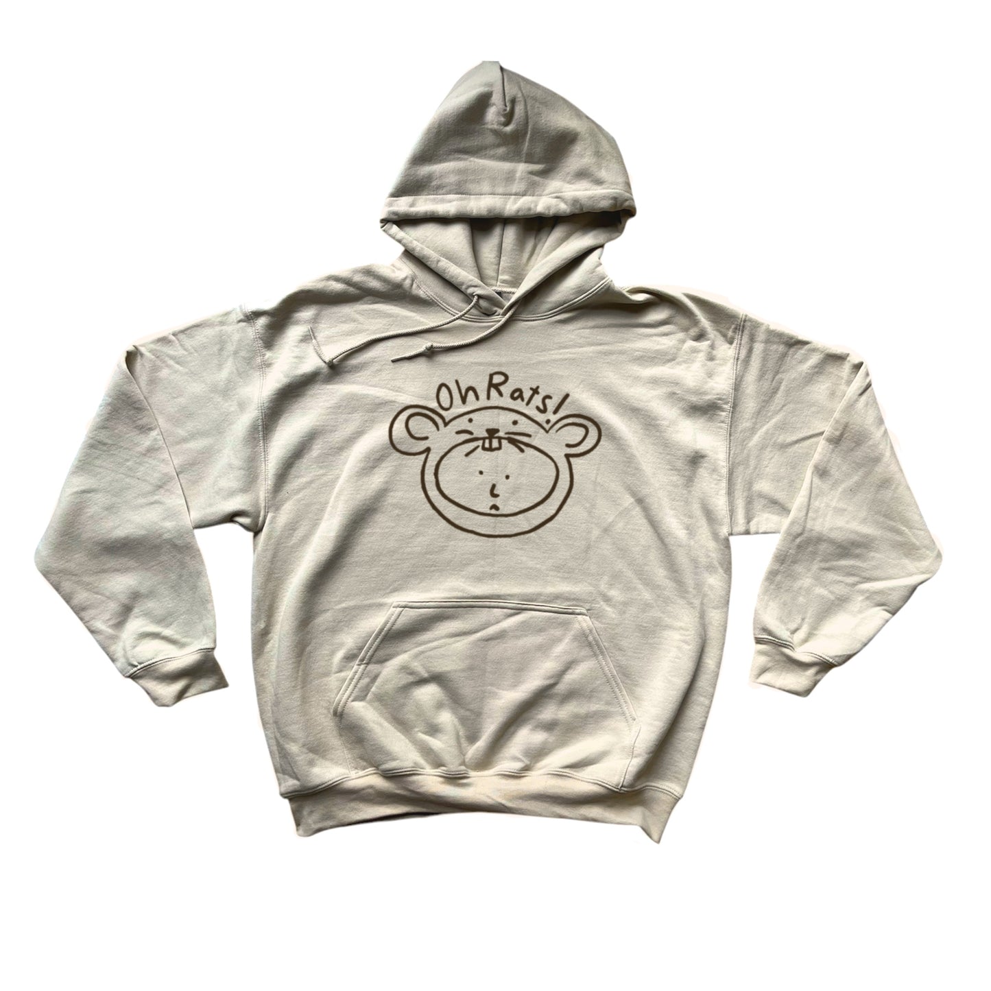 Oh Rats logo beige hoodie