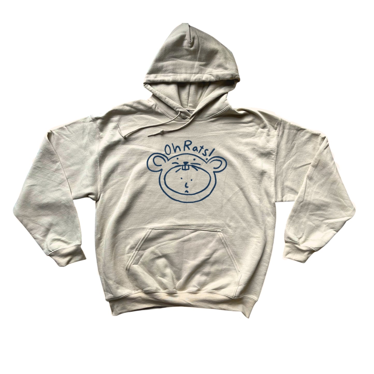Oh Rats logo beige hoodie