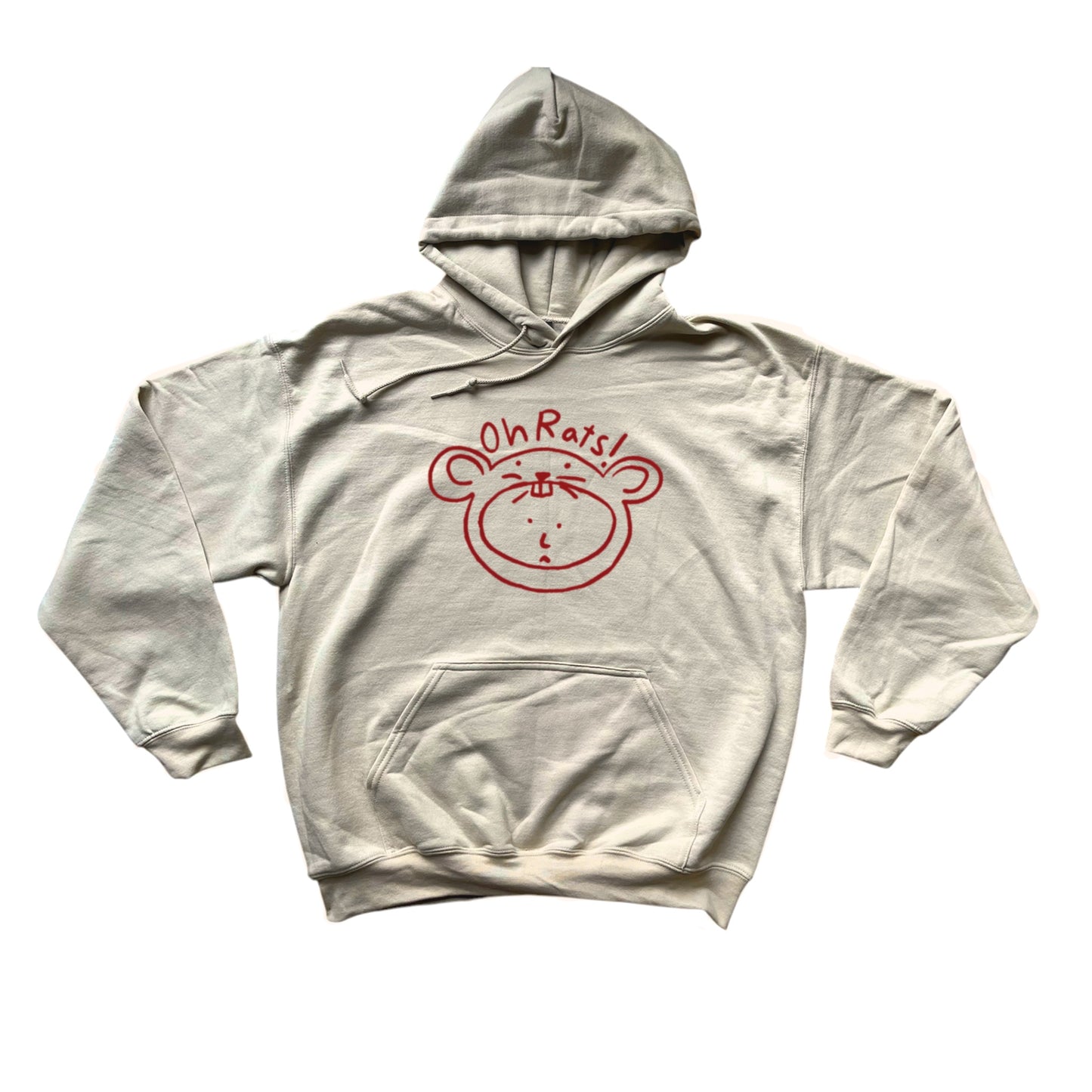 Oh Rats logo beige hoodie