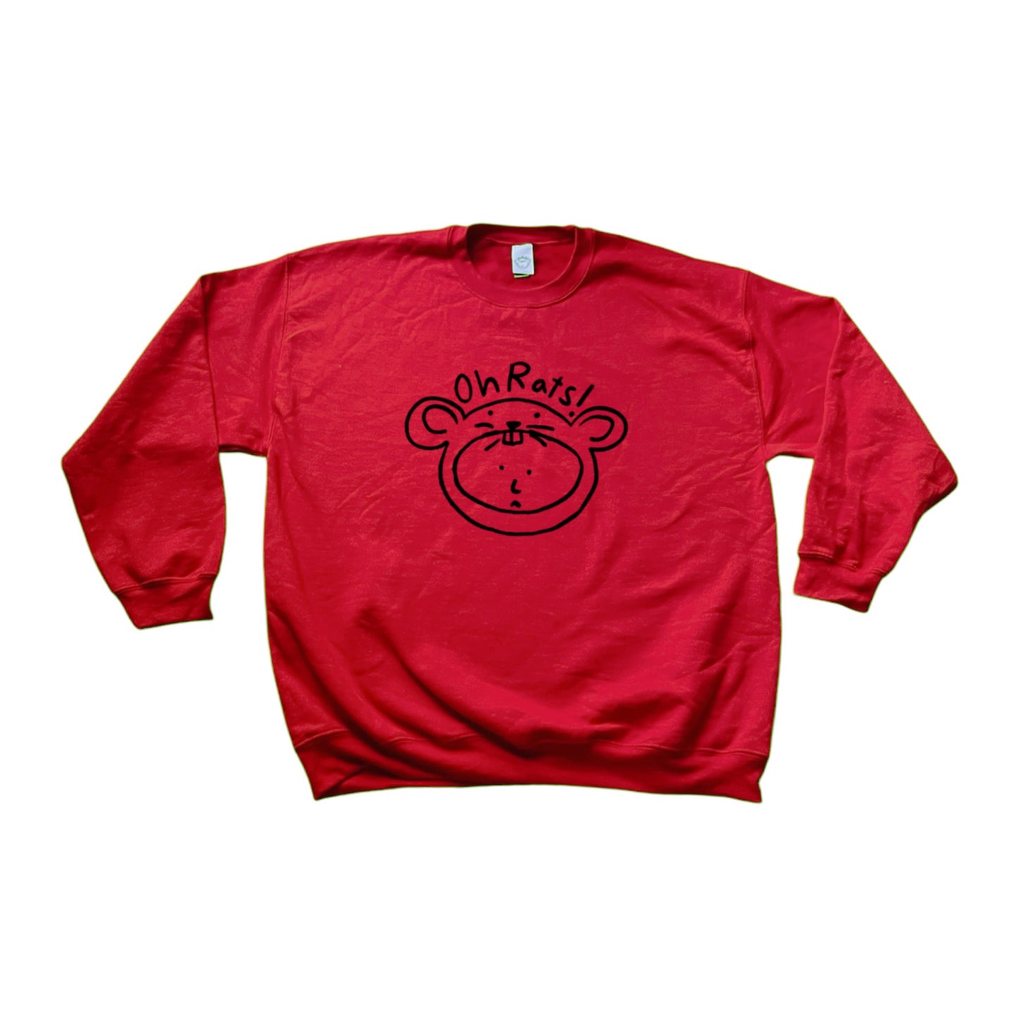 Oh Rats logo red sweatshirt
